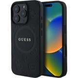 Guess Husa Saffiano Peony Stamp MagSafe iPhone 16 Pro Max Negru