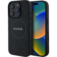 Guess Husa Saffiano Peony Stamp MagSafe iPhone 16 Pro Max Negru foto