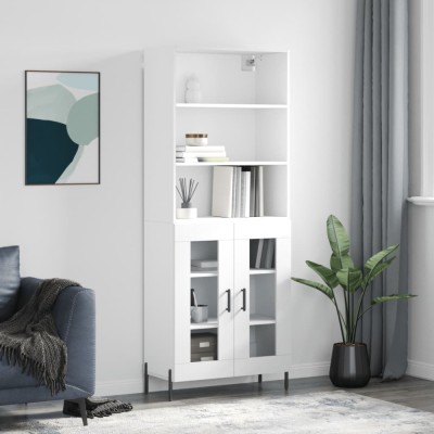 Gossi dulap inalt, alb, 69,5x34x180 cm, lemn compozit foto