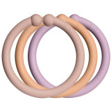 BIBS Loops cercuri pentru at&acirc;rnat Blush / Peach / Dusky Lilac 12 buc