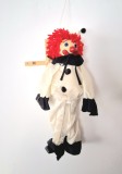 marioneta din lemn cca 35 cm + ate teatru de papusi CLOVN anii &#039;70