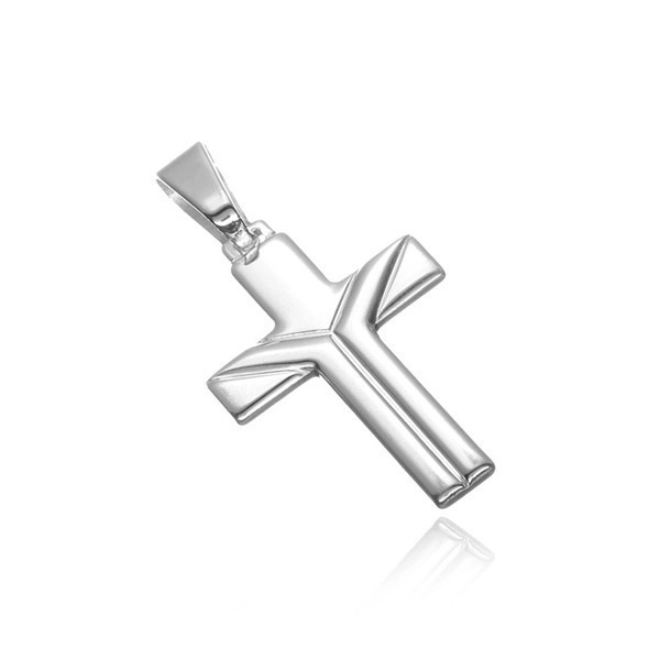 Pandantiv argint 925 - cruce cu crestături &icirc;n Y