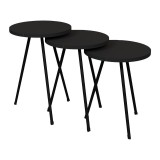 Cumpara ieftin Set 3 masute de cafea Sebko Pako World Antracit 33.6x33.6x51 cm