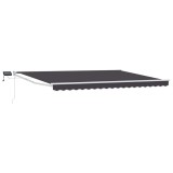 vidaXL Marchiză retractabilă manuală cu led-uri Antracit 5 x 3 m 3419325