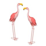 Pereche de pasari flamingo din metal CM-107, Ornamentale