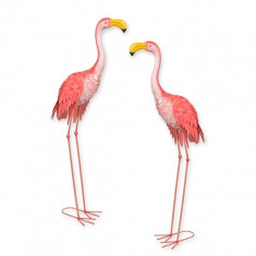 Pereche de pasari flamingo din metal CM-107