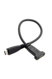Cablu de prelungire USB-C USB 3.1 Gen2 10Gbps mascul-femur cu orificiu de montaj &icirc;n panou &ndash; 0.2m