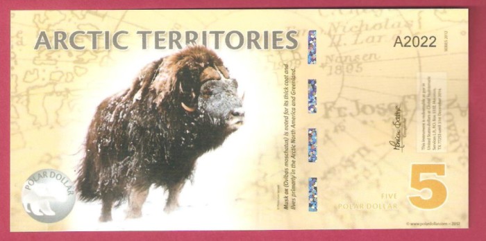 TERITORIUL ARCTIC 5 DOLLARS / 2022.