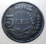 7.337 ROMANIA WWII 5 LEI 1942, Zinc