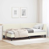 VidaXL Cadru de pat colțar Altele cu headboard Crem 100 x 200 cm