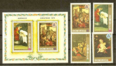 Dominica 1972 Painting, Religion, set + imperf. sheet, MNH N.045 foto