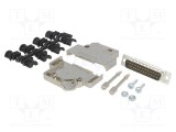 Conector D-Sub 25 pini tată lipire pe cablu negru ENCITECH set complet