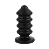 Plug anal MR. STEEL Ass Blaster Small, &icirc;n formă de șurub, diametru 3.8 cm, lungime 9 cm (mic), negru