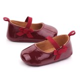 Pantofiori visinii din piele ecologica lacuita (Marime Disponibila: 3-6 luni