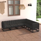 vidaXL Set mobilier de grădină cu perne, 6 piese, lemn masiv de pin 3076788