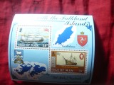 Bloc Insula Man 1984 - Corabii , Harta I-le Falkland, Nestampilat