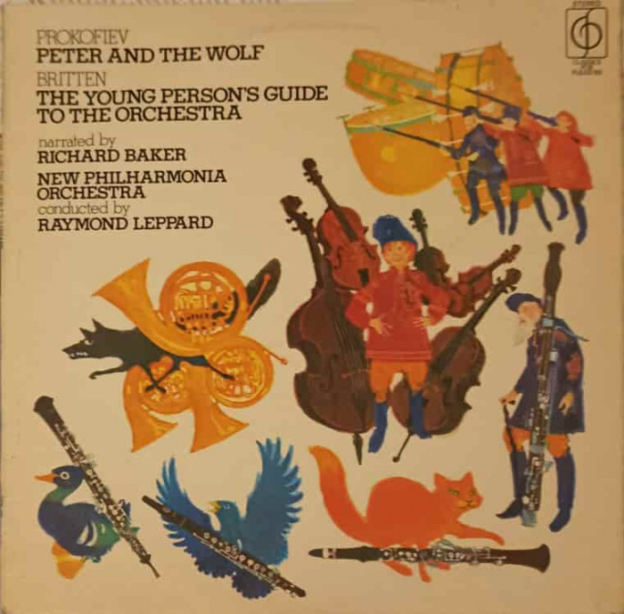 Disc vinil, LP. Peter And The Wolf. The Young Person&#039;s Guide To The Orchestra-Prokofiev, Britten Narrated By Ric