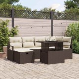 Cumpara ieftin Set de canapele pentru grădină cu pernă 7 pcs Maro Rattan poli