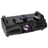Boxa Portabila Party 20W RMS, Bluetooth, USB, SD, FM, 2 Intrari Microfon, Woofer 16cm, Lumini LED, Sistem Audio 3 Cai