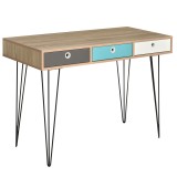 Birou design nordic HOMCOM, 3 sertare, 110x50x77,5cm | Aosom RO