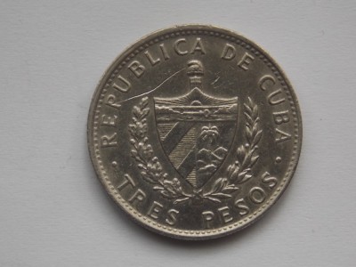 3 pesos 1990 CUBA foto