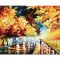 Tablou indragostiti GIGANT pictat manual dormitor, living, Este seara noastra, 120x70cm ulei pe panza in relief efect 3D