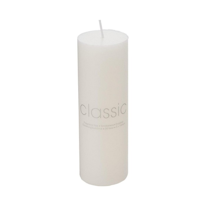 Lumanare decorativa, flippy, din parafina, cilindrica, fara fum si fara parfum, 5 x 15 cm, 260 g, ardere 36h, ivory alb