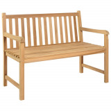 Banca gradina lemn masiv tec Gossi 114cm, culoare natur