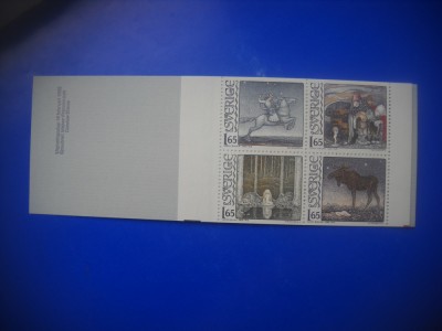 HOPCT TIMBRE SUEDIA MNH 1018 PICTOR JOHN BAUER-CARNET-4 VALORI 1982-NESTAMPILAT foto