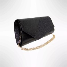 Geanta plic de seara, pentru ocazii si petreceri, sidef, 26 x 12 cm, Magrot B 19 - Negru