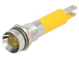 Lampă LED concavă galbenă 24VDC &Oslash;8mm IP67 metalică