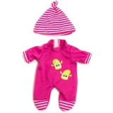 Set pijama si caciulita pentru papusa fetita 21 cm