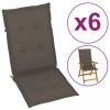 Perne scaun de grădină, 6 buc., gri taupe, 120 x 50 x 3 cm