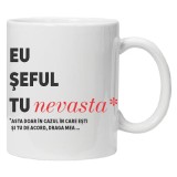 Cana alba personalizata &quot;EU SEFUL TU nevasta...&quot;, INOVATIX&reg;️. 330ml