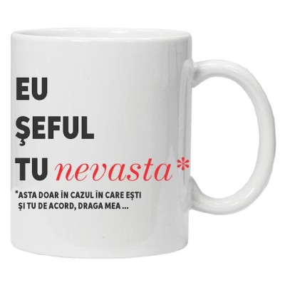 Cana alba personalizata &amp;quot;EU SEFUL TU nevasta...&amp;quot;, INOVATIX&amp;reg;️. 330ml foto