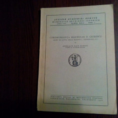 CORESPONDENTA MAIORULUI D. GIURESCU - Generalul Radu Rosetti - 1946, 36 p.