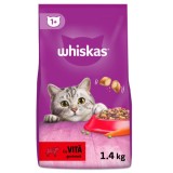 Hrana uscata pentru pisici, Whiskas, adult, carne de vita, 1.4kg