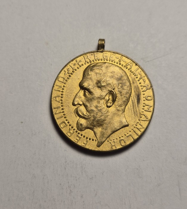 Medalie Regele Ferdinand Rasplata muncii pentru constructiuni scolare 1923
