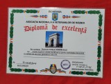 Diploma de excelenta -Domnul General de brigada Dobrin Iuliu, veteran de razboi