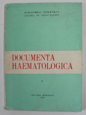DOCUMENTA HAEMATOLOGICA , 1971 foto