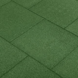 Placi de protectie la cadere 12 buc, verde, 50x50x3 cm, cauciuc GartenMobel Dekor, vidaXL