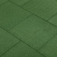 vidaXL Plăci de protecție la cădere 18 buc, verde, 50x50x3 cm, cauciuc