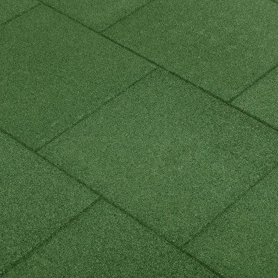 vidaXL Plăci de protecție la cădere 12 buc, verde, 50x50x3 cm, cauciuc foto