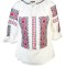 Bluza tip ie traditionala, dama, ML26, marime L, alb/rosu