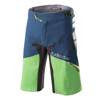 Pantaloni Moto Scurti Alpinestars Drop Pro Shorts, Albastru/Verde, Marime 32 foto