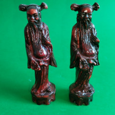 Statuete China rășină doua piese filiforme 12 cm H