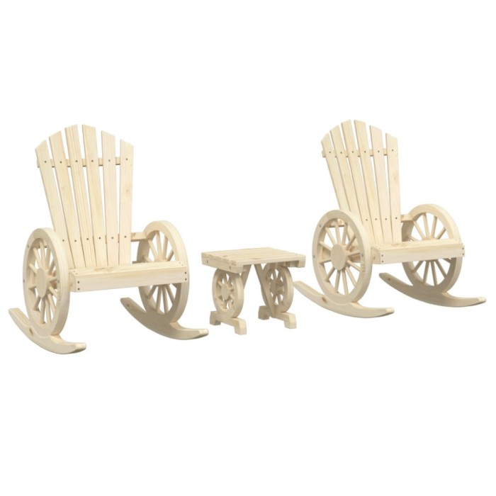 Set mobilier de gradina, 3 piese, lemn masiv de brad