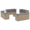 Set canapele de gradina, 13 piese, cu perne, bej, poliratan