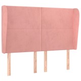 Cumpara ieftin Tablie de pat cu aripioare, roz, 147x23x118/128 cm, catifea