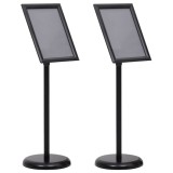 vidaXL A4 Suporturi pentru Postere 2 buc Negru aliaj de aluminiu